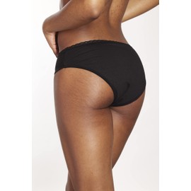 Love & Green Lg Menstruationsshorty, waschbar, umweltfreundlich, reichlich fließende Unterhose Menstruationsslip, Schwarz, 44