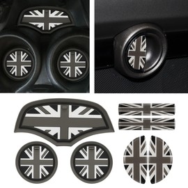 TOMALL Car Coaster Compatible with Mini Cooper Inner Door Handle Cover Trim Sticker for F56 F55 F57 Car Accessories Coaster for Cup Holders Interior Door Decals Decorations for Car (Gray)