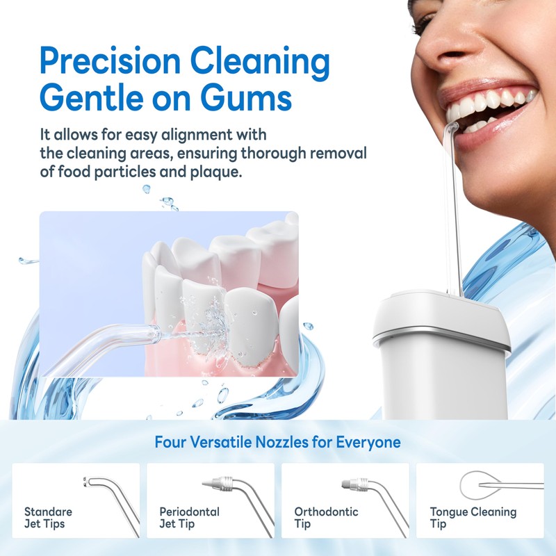 Mini Water Flosser - Portable Cordless Oral Irrigator with Telescopic