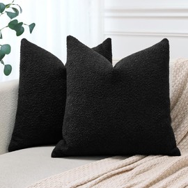 JOTOM Set of 2 Boucle Cushion Covers, Decorative, Soft, Plain Throw Cushion Cover, Modern Cushion Covers, Sofa Cushion, Decorative Cushion Cover for Living Room, Bedroom, Decoration (40 x 40 cm,