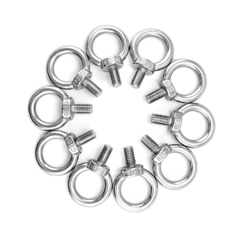 QWORK 10 Pack Stainless Steel M10 x 18mm Shoulder Lifting