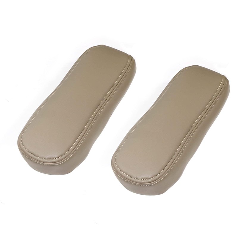 NLQR 2Pcs Replacement Seat Armrest Cover Microfiber Leather Tan Compatible