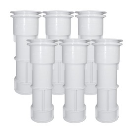 Discount Pool Mart Heavy-Duty Pro Premium Swimming Pool Umbrella Stand with Sleeve and Center Cap | Made in USA | Compatible with Umbrella, Volleyball, Tiki Torch Poles 7-1/2" (2, White)