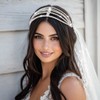 Bafuny Silver Rhinestone Headband Bling Crystal Hairband Bride Head Band