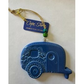 Cape Shore NWT Camping Ornament Cape Shore Camper Christmas Retro Ceramic Gift Blue 2019