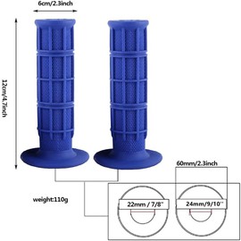 Motorcycle Handlebar Grips Bicycle Grips, B-M-X Scooter 1 Pair 22 mm 7/8 Inch Universal Rubber Motorcycle Handlebar Mountain Bike Hand Grips Motorcycle Grips Comfort Handlebar Grip