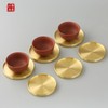 NOELAMOUR Coaster Brass Metal Gold 3D Round Fashionable Vintage Diameter
