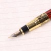 LANCHEN Imitation Wood Red with Carved Flower Medium Nib 0.5