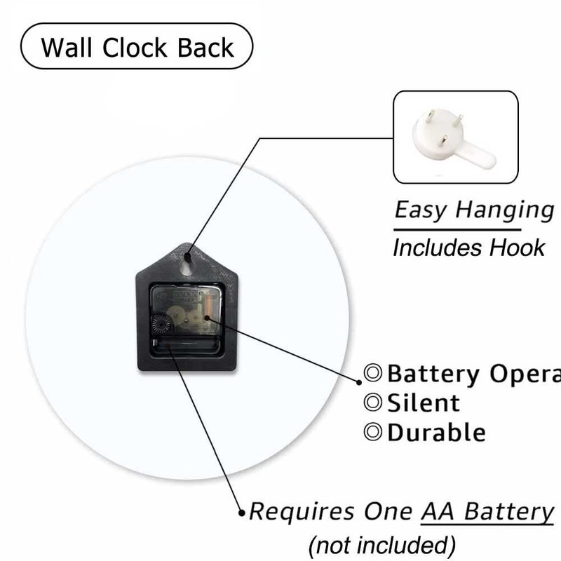 KEEPSUPER Clock Happy Camper Wall Clock 10 Inch Battery Operated