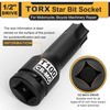 Aiourx 1/2" Drive T100 Torx Star Bit Socket, CR-MO Steel,