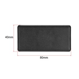 sourcing map Standard Plastic Rectangle Aluminum Extrusion End Cap Black 40x80mm 10pcs