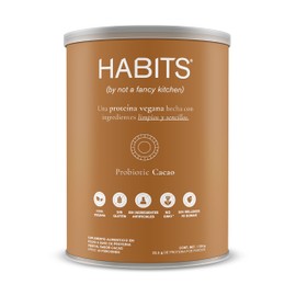 HABITS BY NFK  Proteína Vegana en Polvo 1.22 kg  Sabor Cacao  22.3 g de Proteína Vegetal Por Porción  KETO Friendly  Libre de Gluten  Sin Azúcares... 
