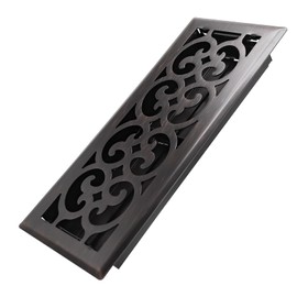 Howeall 4x12 Inches Heavy Duty Walkable Floor Register Easy Adjust Air Supply Lever Floor Vents - Charlotte Design - Vent Cover for Home Floor - Oil Rubbed Bronze