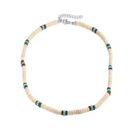 Fuqimanman2020 Puka Shell Necklace Summer Beach Surfer Seashell Necklace White+Brown