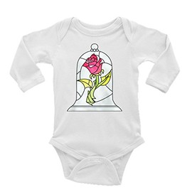 Belle's Rose Beauty and The Beast Long Sleeve Unisex Onesie (6-9)