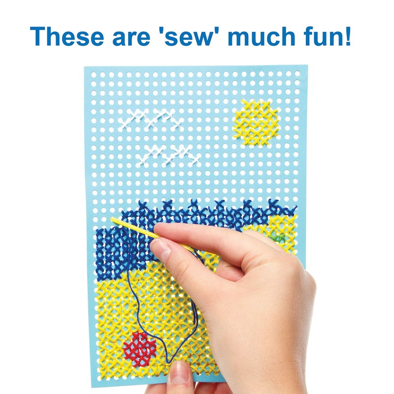Baker Ross AG307 Blank Cross Stitch Frames for Beginners, Embroidery