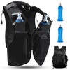 Running Vest with Water Bottles, 5L Capacity, Waterproof Front Pockets