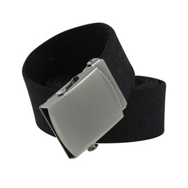 YEHMAN Unisex Canvas Belt Military Design, Adjustable Length 120 cm, Width 3.5 cm, black