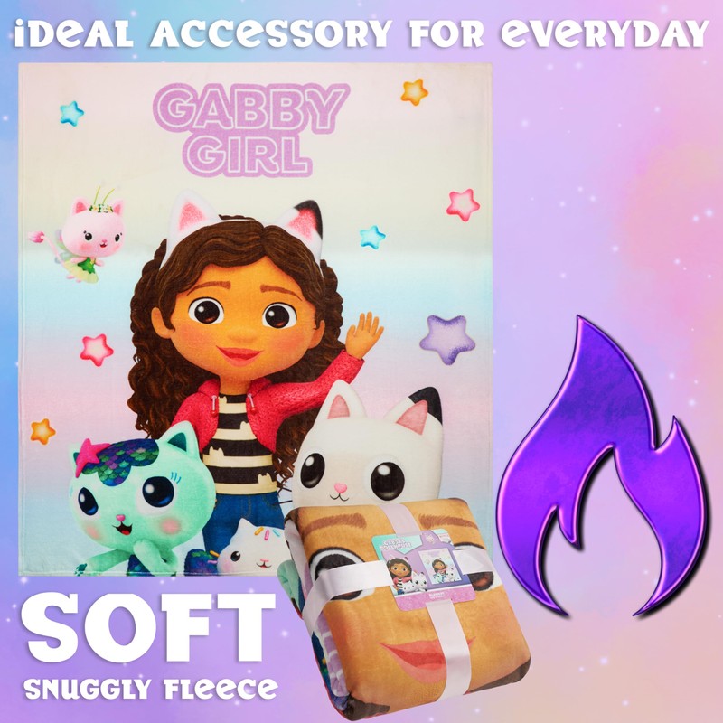 Gabby's Dollhouse Fleece Bed Blanket for Kids Super Soft Blanket