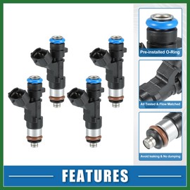 Motoforti Fuel Injector No.16600-JA00B/16600-JA000 Fuel Injection Nozzle for Nissan Altima 09-13 2.5L for Nissan Altima COUPE 09-12 3.5L Black (Pack of 4) Long-lasting