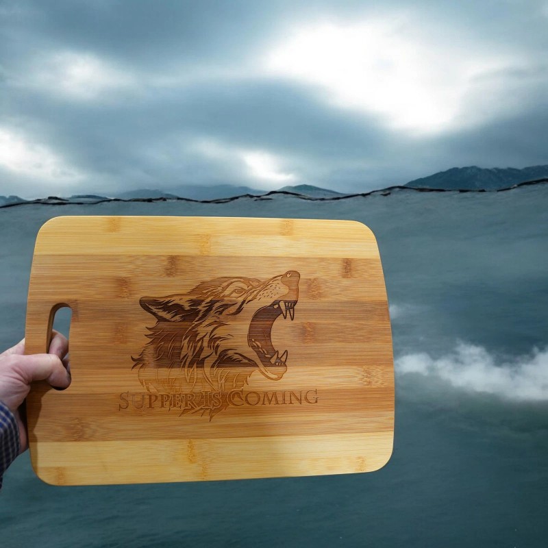 HipFlaskPlus Cutting Board - Supper is Coming 14''x9.5''x.5'