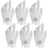 MLT24 Men's Golf Gloves, Set of 6, Suede Faux Leather,