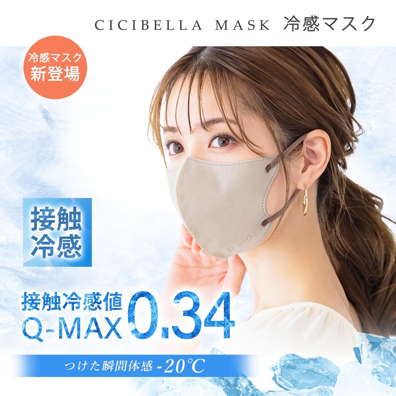 CICIBELLA Mask, Cool Touch Non-Woven Fabric Contact Cool Mask, 3D