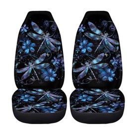 BIGCARJOB Purple Dragonfly Car Seat Cover Set for Front Only,2 Pieces Universal Auto Front Seat Protector Vehicle Bucket Seat Protector,Fit Most Vehicle,Cars,Sedan
