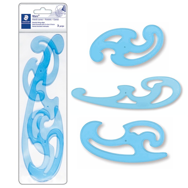 STAEDTLER Mars Professional French Curve Design Ruler Set for Pattern