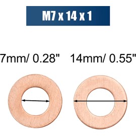 30 pcs 7mm Inner Dia Car Engine Copper Washers Flat Sealing Gaskets Rings