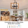 17.7 Inch Farmhouse Wood Chandelier for Dining Room, 4-Light Rustic