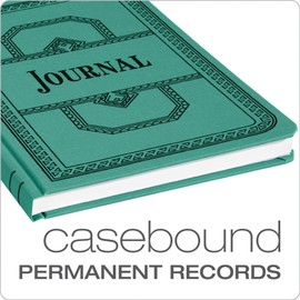 Boorum & Pease 66 Series Account Book, Journal Ruled, Green, 500 Pages, 12-1/8" x 7-5/8" (66-500-J)