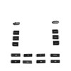 LST CD Radio Buttons Set Cover 16 Pieces Black RCD300