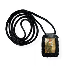 St Jude Black Scapular Necklace Collar Escapulario Cafe San Judas Tadeo Gift