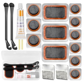 YADOBIG Flickzeug, Fahrrad Flickzeug Set, Fahrradflickzeug Set mit Reifenreparaturkleber, Fahrrad Flickset, Fahrradschlauch Flickzeug Kompatibel mit Allen Fahrradschläuchen