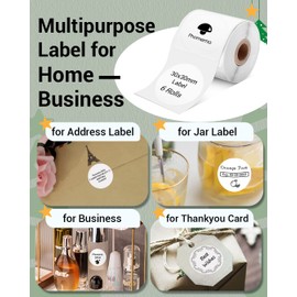 Phomemo Round Labels for M110/M120/M200/M220 Label Printer Multifunctional Labels 1.96 x 1.96 Inches (50 x 50 mm) Thermal Label for Barcode, DIY Logo, Home, Office, 140 Labels/Roll Purple