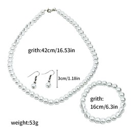 Luckious Brand Round Imitation Pearl Choker Necklace - White Pearl Necklace for Women, 3pcs