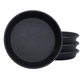 The HC Companies SLI06000G18T036LREFJ Classic Round Plastic Plant Saucer, 6" (Pack of 4), Black