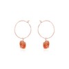 Sunstone Raw Nugget Hoop Earrings in 14k Rose Gold Fill