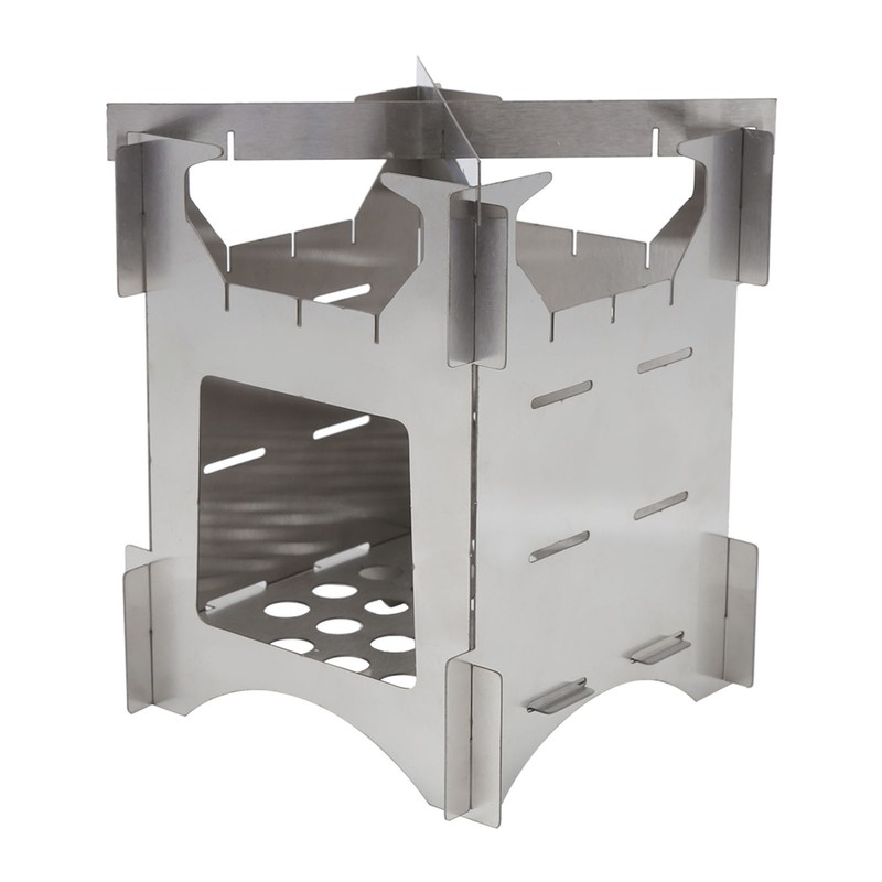 Portable Stainless Steel Folding Wood Burning Stove Mini Cooker for