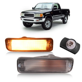 HECASA Pair Front Bumper Turn Signal Light Compatible with 95-97 Toyota Tacoma 4WD/98-00 Toyota Tacoma DLX RWD Replacement for TO2531122 TO2530122 Turn Signal Lamp Driver & Passenger Side Clear Lens