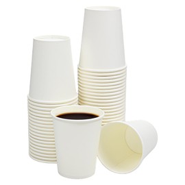 Kuerqi Disposable Cups, 200 Pack 8 Oz Paper Cups, Disposable Coffee Cups 8 Oz, Hot Cups Tea Cups Water Cups for Home Office Travel Party