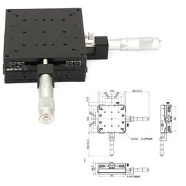 Manual XY Linear Stage,100mm Manual XY Sliding Table,Micrometer Trimming Platform,Precision Machining,for Precision Inspection, Equipment Positioning etc
