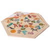 Hess 14929 Wooden Mosaic Tile Jungle Puzzle Baby Toy, Multi-Color