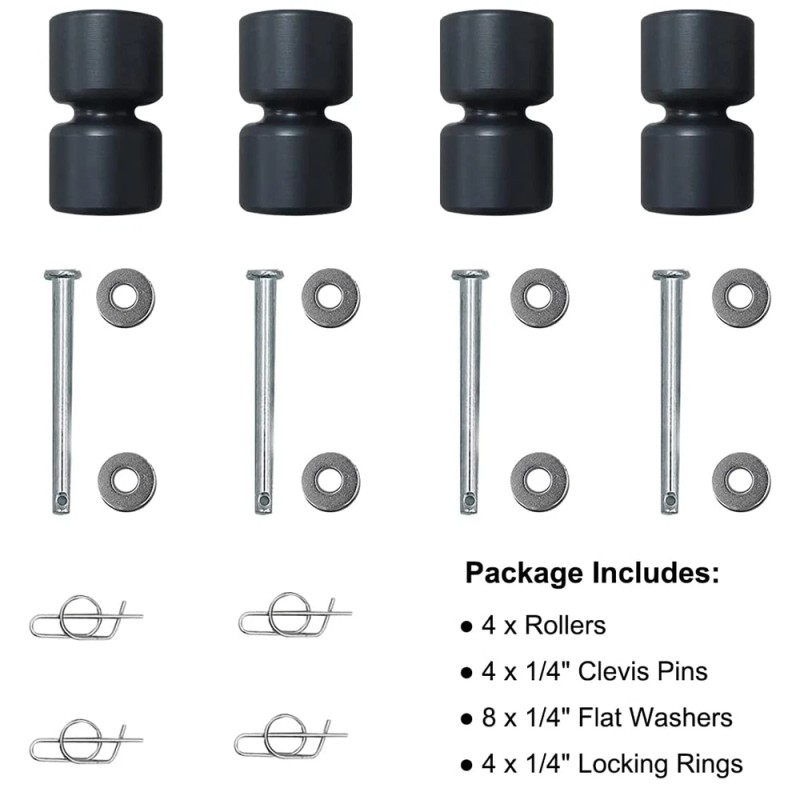 Auto-Parts 4 Sets Aluminum Rollers Washers Rings for Gorilla Lift