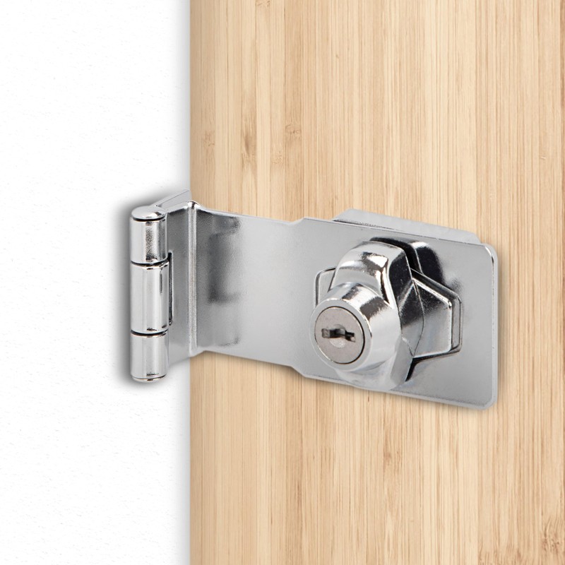 Hasp Lockable, Safety Hasp with Lock, 4 Inch Stainless Steel