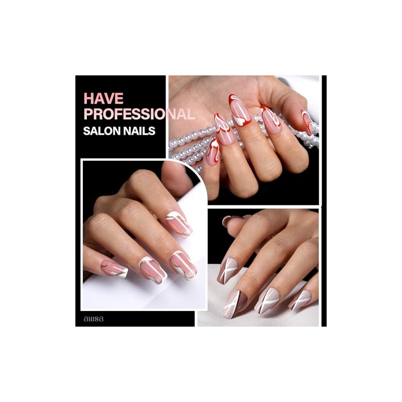 AILLSA Puntas de uñas postizas de ataúd medianas - Puntas