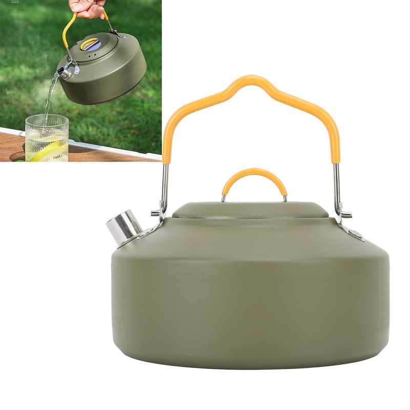 1L Outdoors Kettle Heat Resisting Stainless Steel Teapot Portable Camping