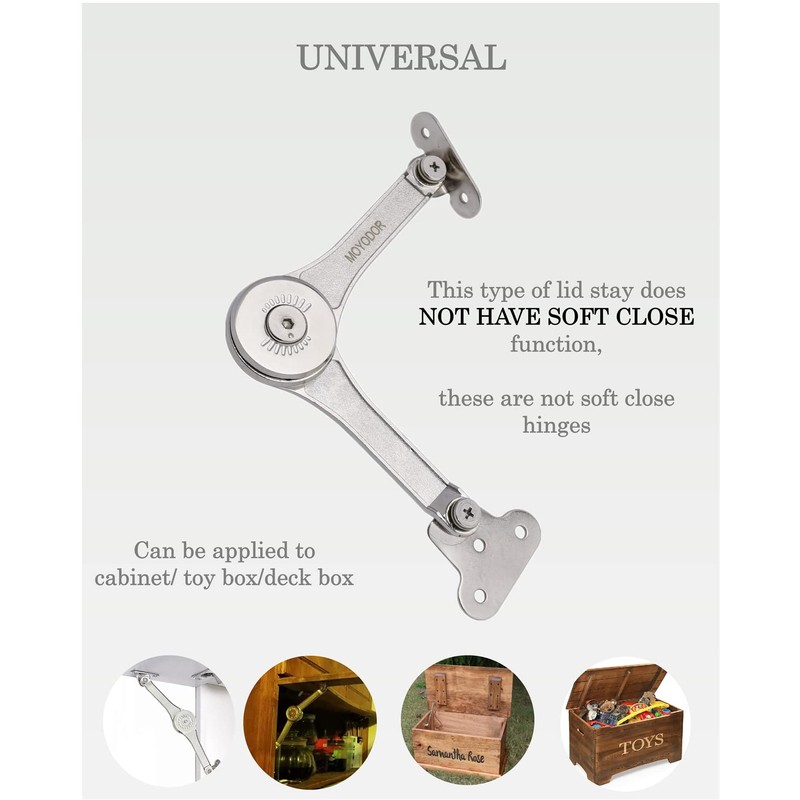 QBOSO Heavy Duty Lid Stay Hinges Folding Lid Support Hinge,Perfect