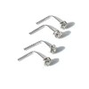 4 X Sterling Silver 2mm Clear L Shape Nose Studs